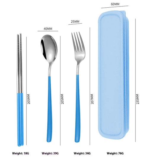 Portable Stainless Steel Cutlery Set - Durable & Compact