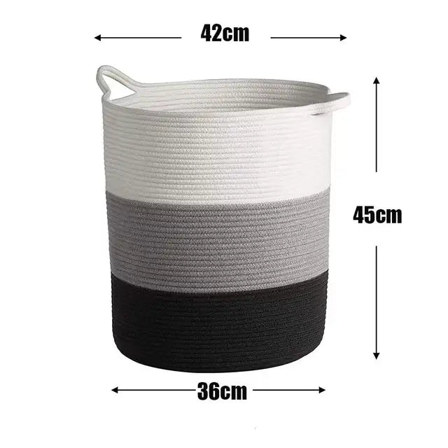 Thick Cotton Rope Laundry Bucket – Durable & Stylish