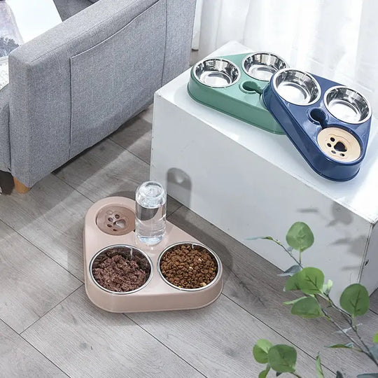 3-in-1 Automatic Pet Food Bowl & Drinking Feeder