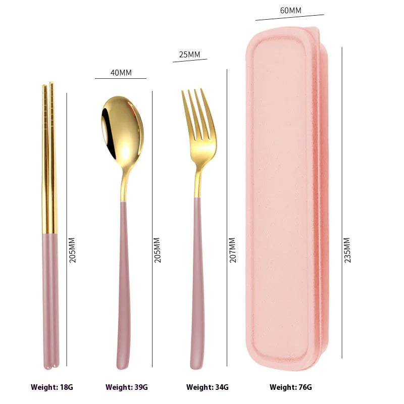 Portable Stainless Steel Cutlery Set - Durable & Compact