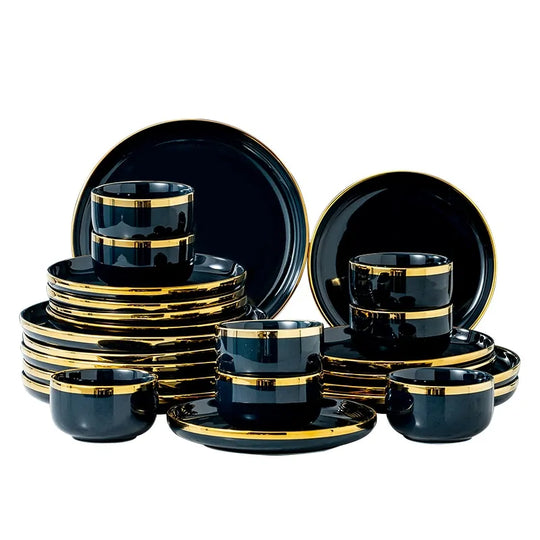 Elegant Blue Porcelain Dinner Plates - Stylish & Durable