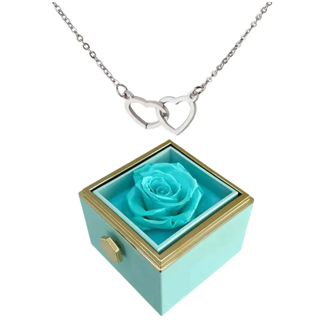 Infinite Rose With Engraved Heart Pendant