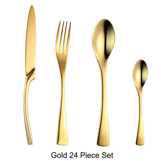 Modern Stainless Steel Cutlery Set - Sleek & Stylish