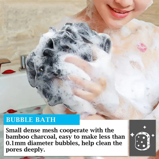 Bamboo Charcoal Bath Ball & Loofah - Spa Experience