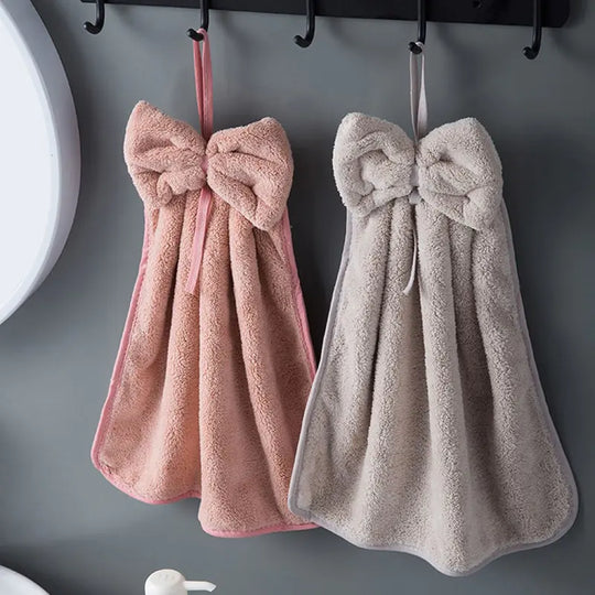 Microfiber Quick-Dry Bowknot Hand Towels - Soft & Stylish