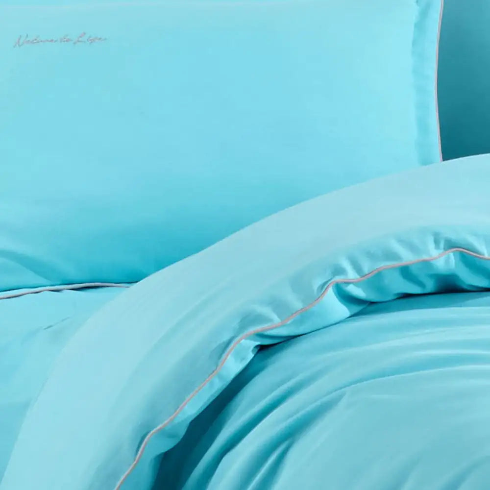 Hobby Twill Double Duvet Cover Set - Aqua