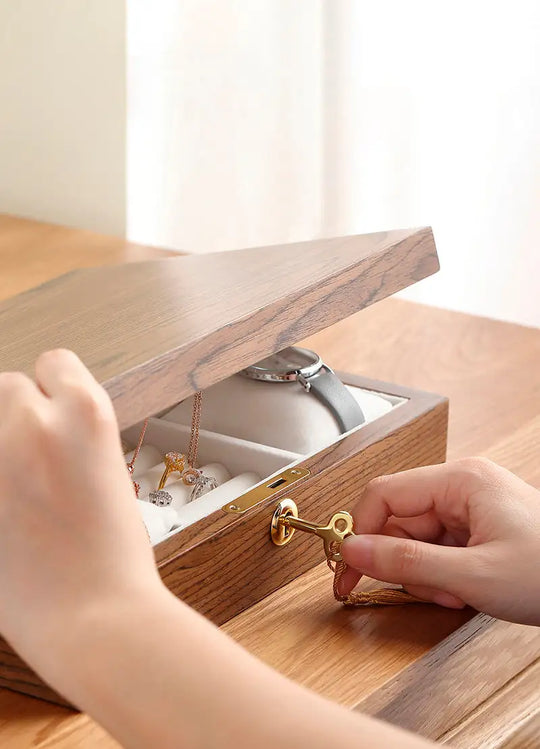 Wooden Jewelry Box & Holder for Accessories