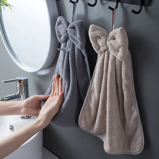 Microfiber Quick-Dry Bowknot Hand Towels - Soft & Stylish