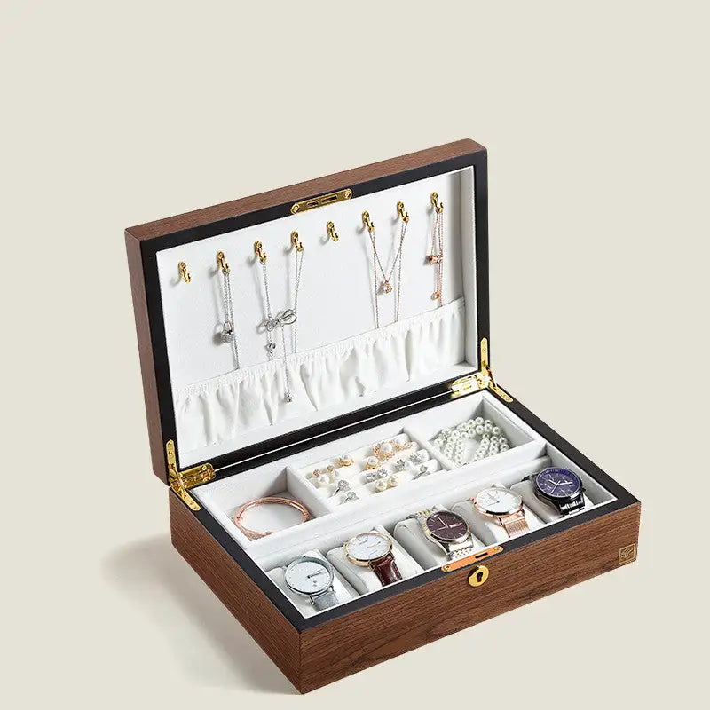 Wooden Jewelry Box & Holder for Accessories