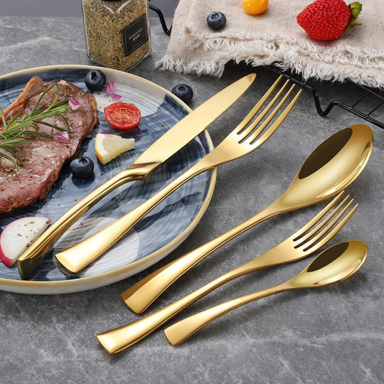 Modern Stainless Steel Cutlery Set - Sleek & Stylish