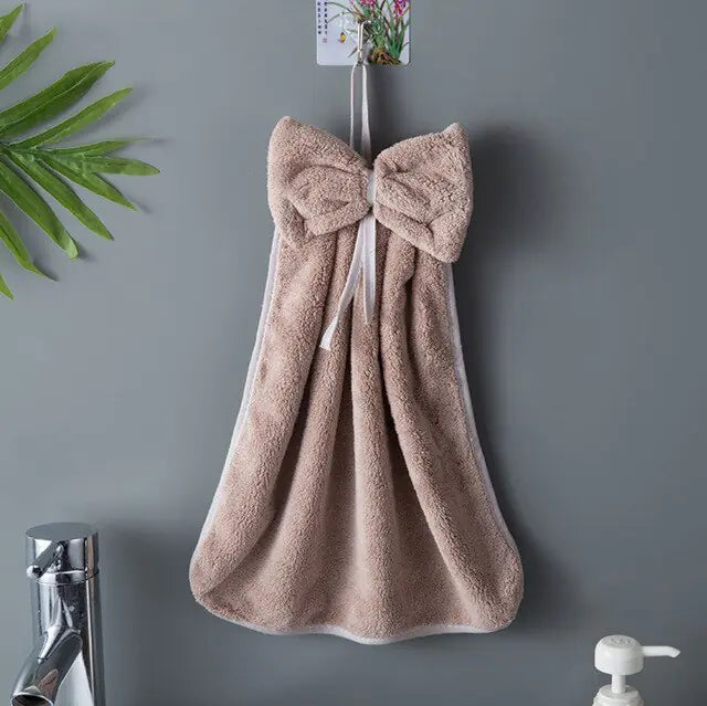 Microfiber Quick-Dry Bowknot Hand Towels - Soft & Stylish