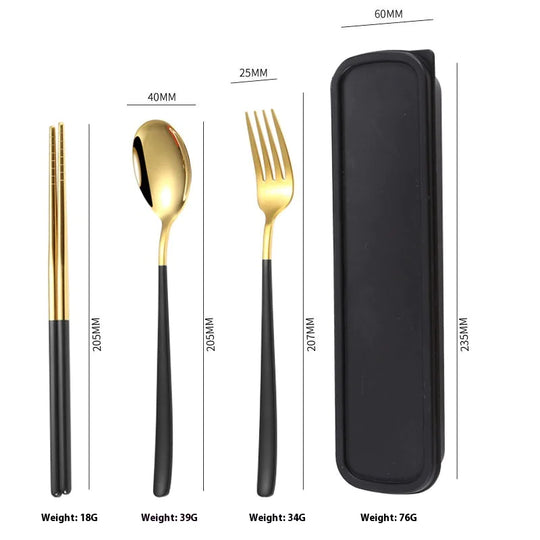 Portable Stainless Steel Cutlery Set - Durable & Compact