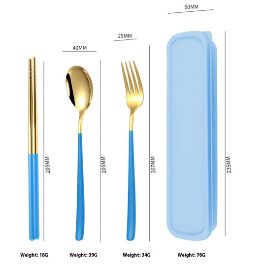 Portable Stainless Steel Cutlery Set - Durable & Compact