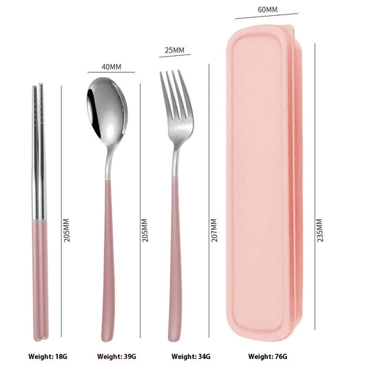 Portable Stainless Steel Cutlery Set - Durable & Compact