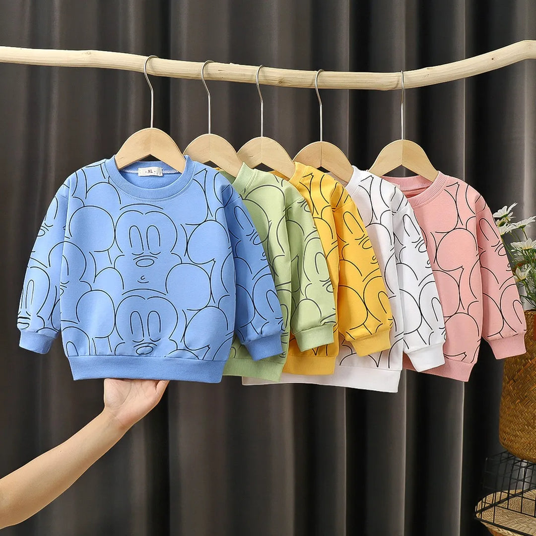 Creative Design Kids Hoodie - Autumn Baby Sweater, Printed Mickey, Boys Girls Long Pullover