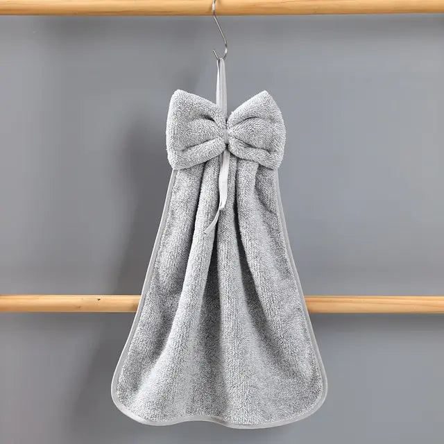 Microfiber Quick-Dry Bowknot Hand Towels - Soft & Stylish