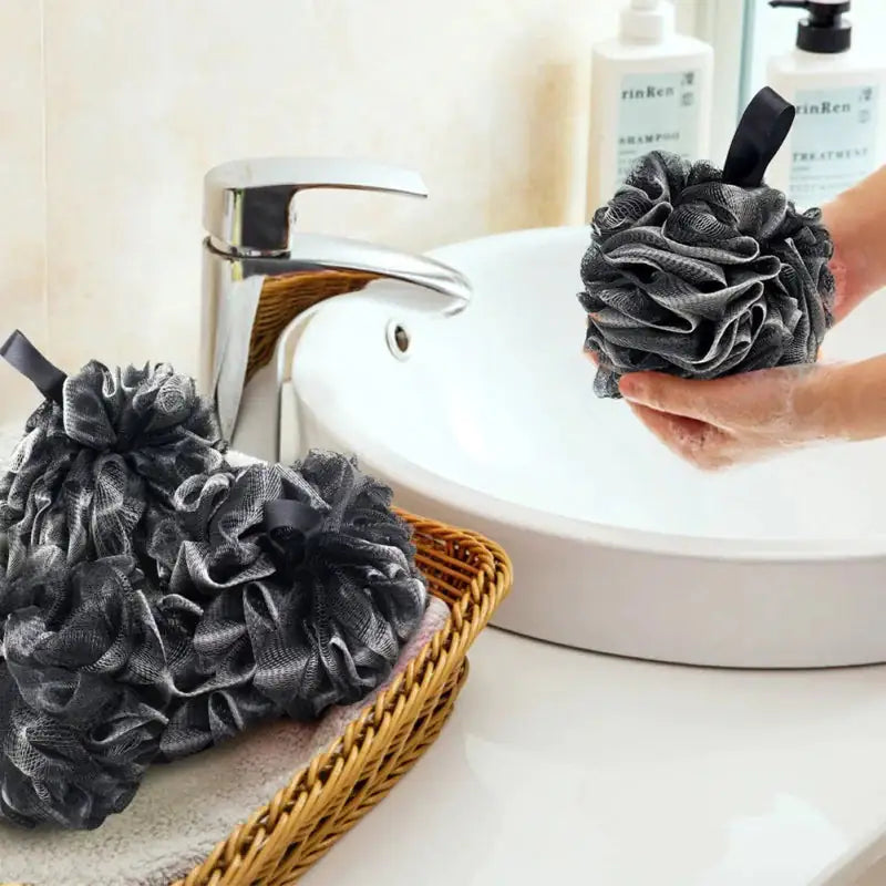 Bamboo Charcoal Bath Ball & Loofah - Spa Experience