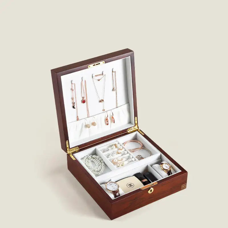 Wooden Jewelry Box & Holder for Accessories