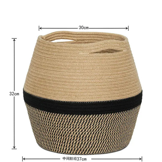 Thick Cotton Rope Laundry Bucket – Durable & Stylish