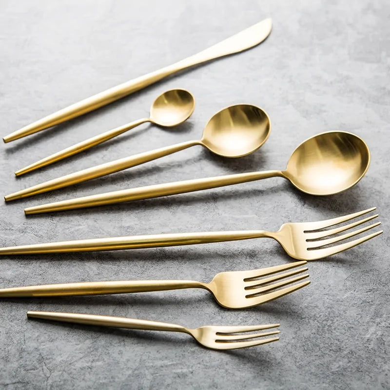 Luxury Gold Cutlery Set - Elegant Dining Flatware