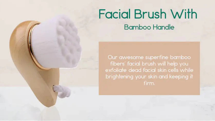 Facial Brush with Bamboo Handle