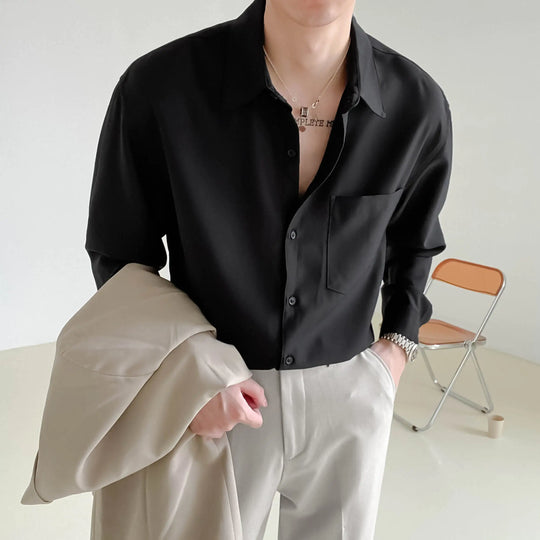 Men's Casual Button-Up Long Sleeve Shirt