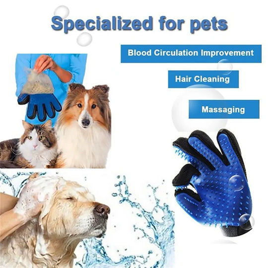 Pet Grooming Gloves for Shedding & Massage Care