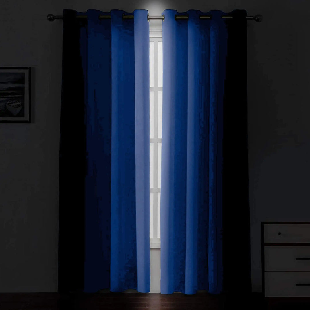 2 Pack Blackout Curtains for Bedroom with Grommet 42x84 inch Navy Blue