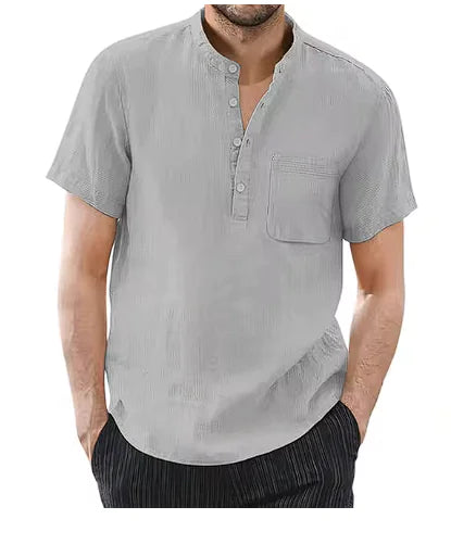 Men’s Casual Cotton Linen Blend T-Shirt