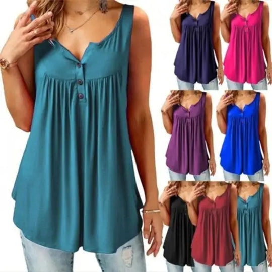 Solid Color Casual Tank Tops for Women