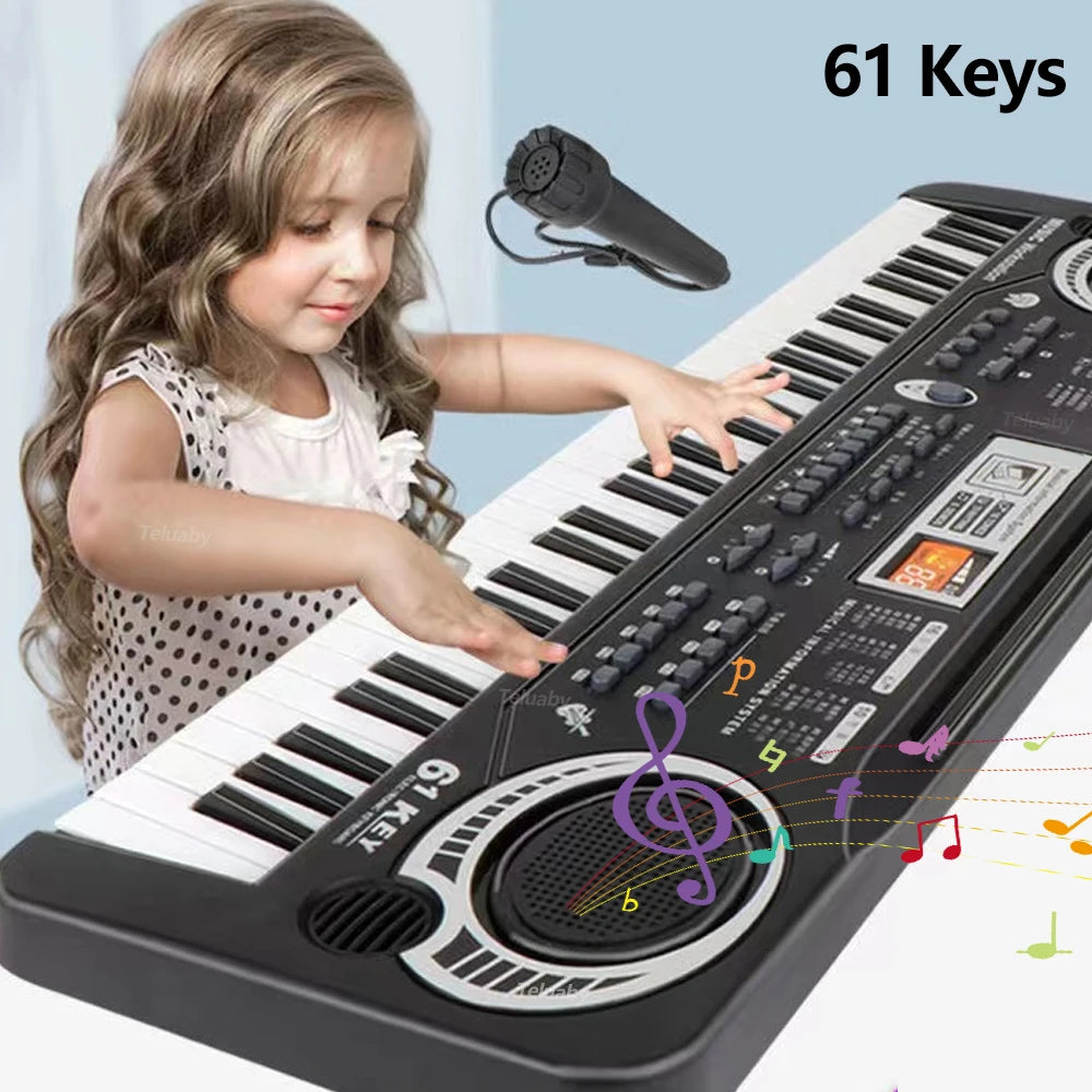 Portable 61-Key Electronic Piano - Musical Gift for Kids