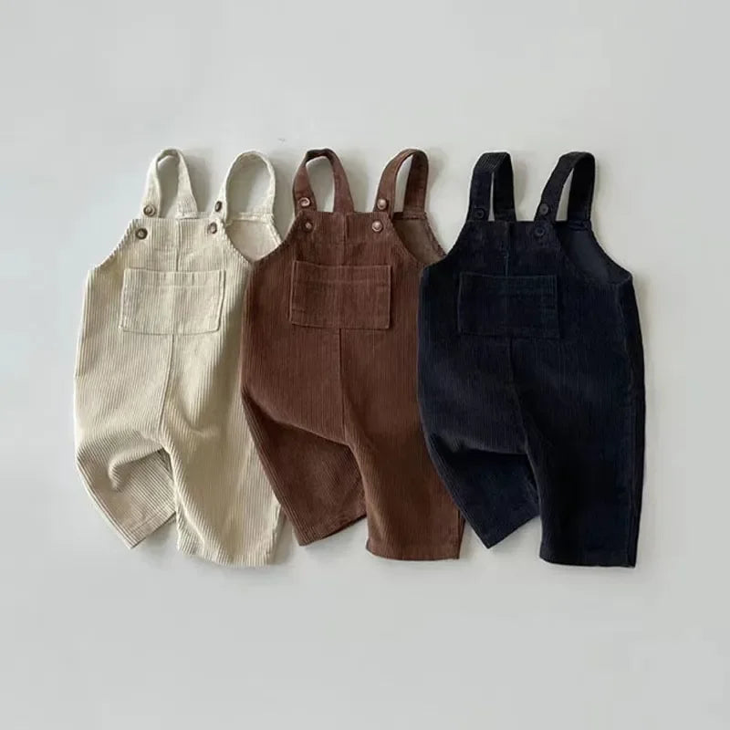 Solid Corduroy Romper - Autumn Winter Toddler Baby Boys Girls Playsuit Jumpsuit Clothes