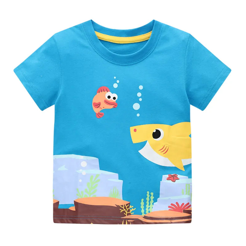 Little Maven Boys Shark Print Summer T-Shirt