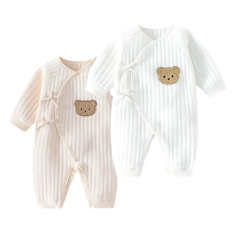Newborn Onesie - Boys Girls Bodysuit, Cotton Toddler Home Wear 0-6M, Thickened Clothing