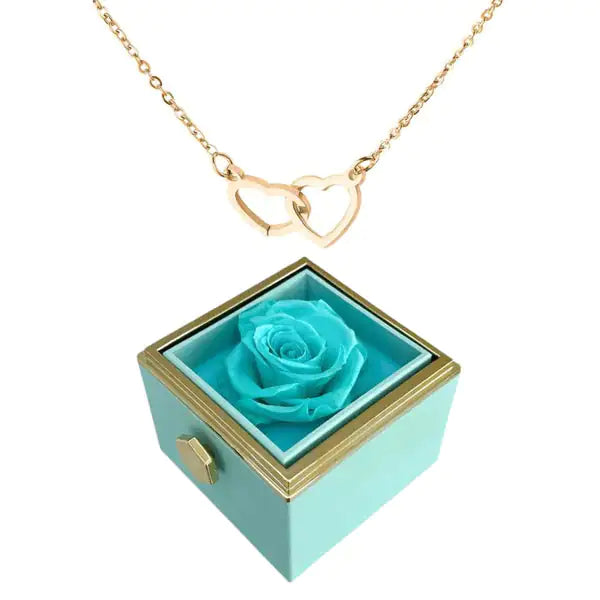 Infinite Rose With Engraved Heart Pendant