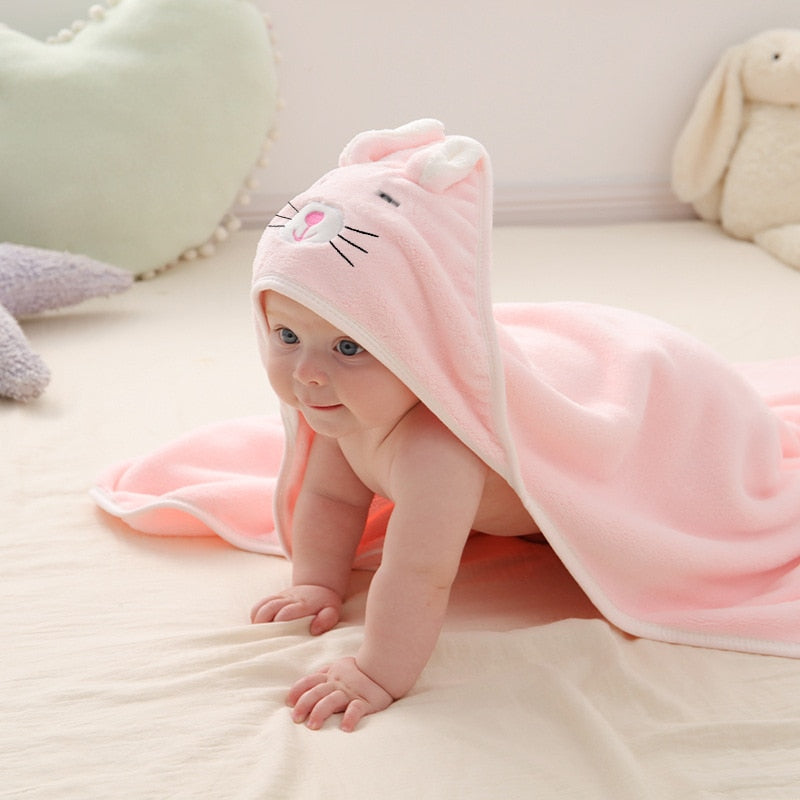 Toddler Baby Hooded Towels Newborn Kids Bathrobe Super Soft Bath Towel
