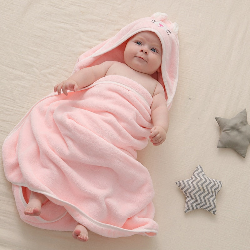 Toddler Baby Hooded Towels Newborn Kids Bathrobe Super Soft Bath Towel