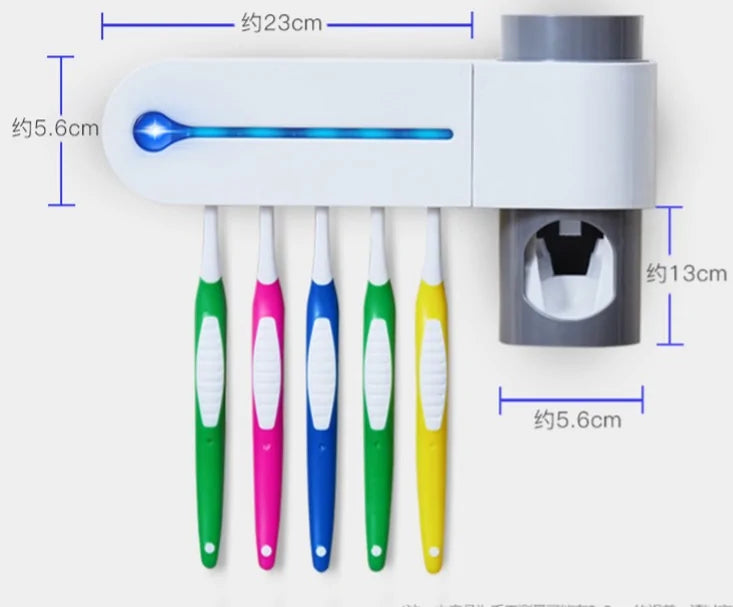 UV Toothbrush Holder & Toothpaste Dispenser - Hygienic Combo