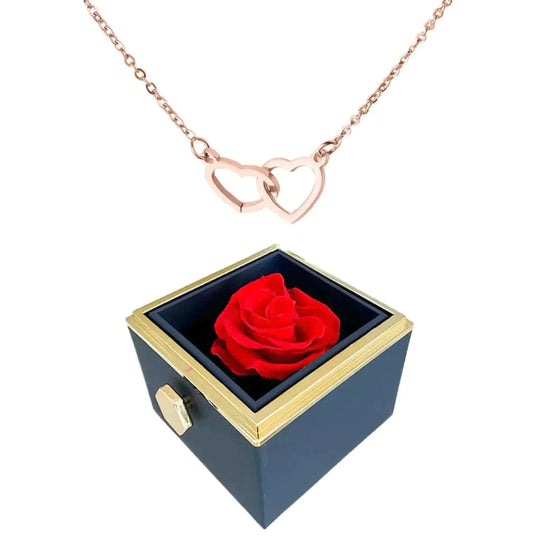 Infinite Rose With Engraved Heart Pendant