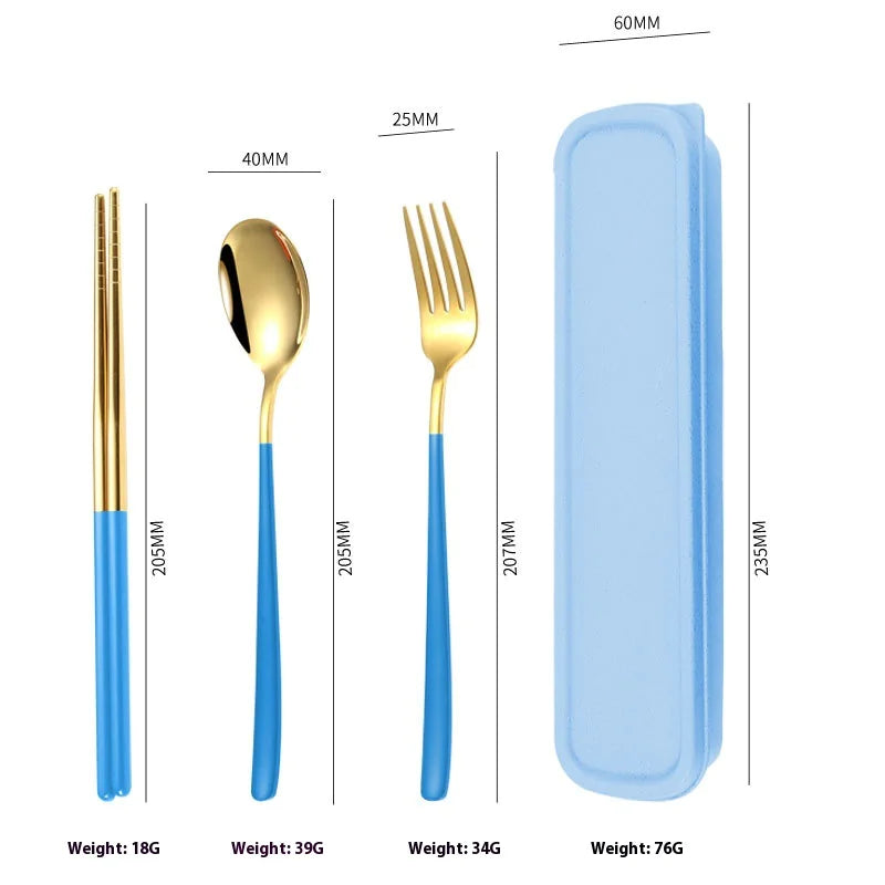 Portable Stainless Steel Cutlery Set - Durable & Compact