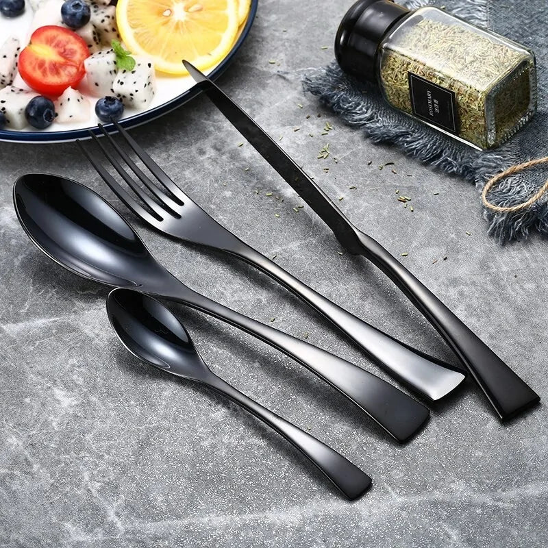 Modern Stainless Steel Cutlery Set - Sleek & Stylish