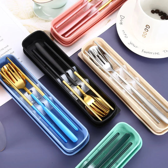 Portable Stainless Steel Cutlery Set - Durable & Compact