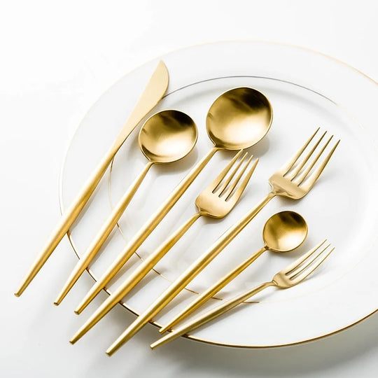 Luxury Gold Cutlery Set - Elegant Dining Flatware