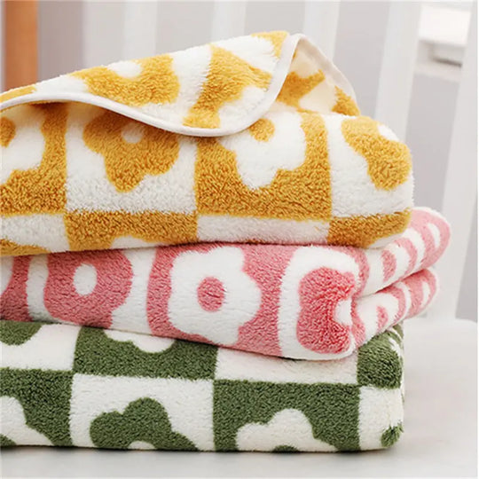 Cute Plaid Flowers Microfiber Towels - Soft & Absorbent