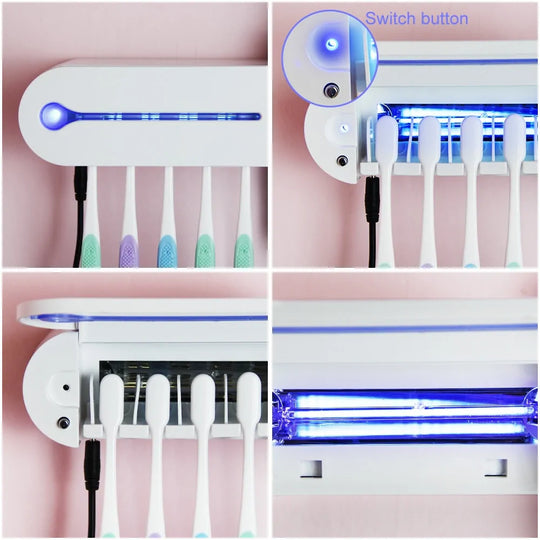 UV Toothbrush Holder & Toothpaste Dispenser - Hygienic Combo