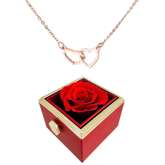 Infinite Rose With Engraved Heart Pendant