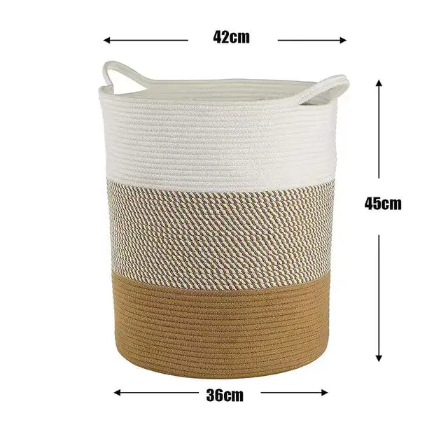 Thick Cotton Rope Laundry Bucket – Durable & Stylish