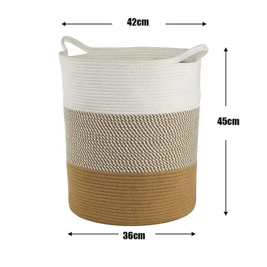 Thick Cotton Rope Laundry Bucket – Durable & Stylish