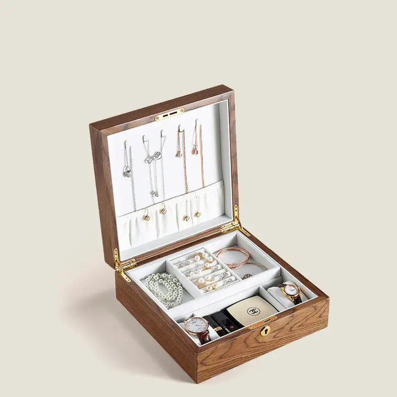 Wooden Jewelry Box & Holder for Accessories