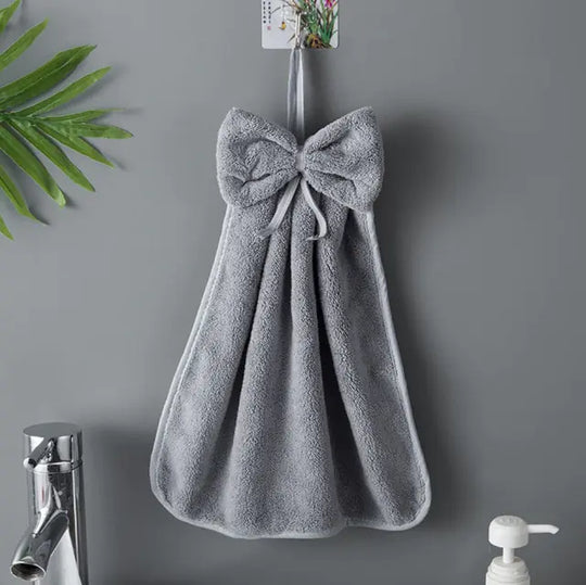 Microfiber Quick-Dry Bowknot Hand Towels - Soft & Stylish